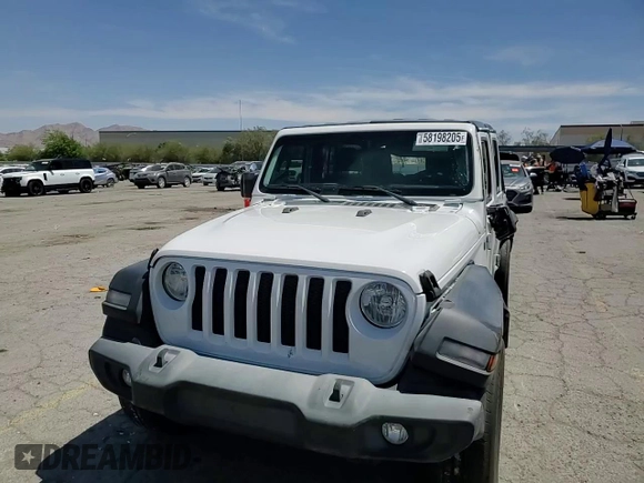 2022 Jeep Wrangler Unlimited Sport S with VIN 1C4HJXDG0NW142272, listed as a Copart auction lot 58198205 with 63,310 mi miles and Salvage title. Bid and sale history available at DreamBid. Image 14.