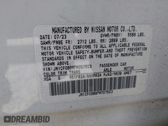 2023 Nissan ARIYA Engage z VIN JN1CF0BB9PM707503, wystawiony jako IAAI lot #42725790 z przebiegiem 13 112 mil mil oraz . Historia ofert i sprzedaży dostępna na DreamBid. Obrazek 9.