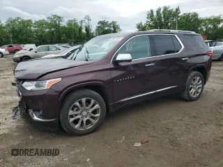 2018 Chevrolet Traverse Premier with VIN 1GNEVJKW6JJ103764, listed as a Copart auction lot 58991595 with 63,463 mi miles and Salvage title. Bid and sale history available at DreamBid. Image 1.