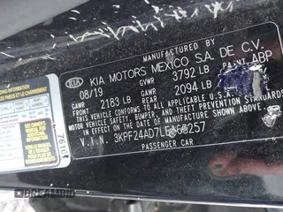 2020 Kia Forte LXS with VIN 3KPF24AD7LE168257, listed as a IAAI auction lot 41946939 with 122,390 mi miles and . Bid and sale history available at carsss.com. Image 9.