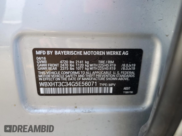 2016 BMW X1 xDrive28i with VIN WBXHT3C34G5E56071, listed as a Copart auction lot 68723182 with 74,488 mi miles. Bid and sale history available at carsss.com. Image 14.