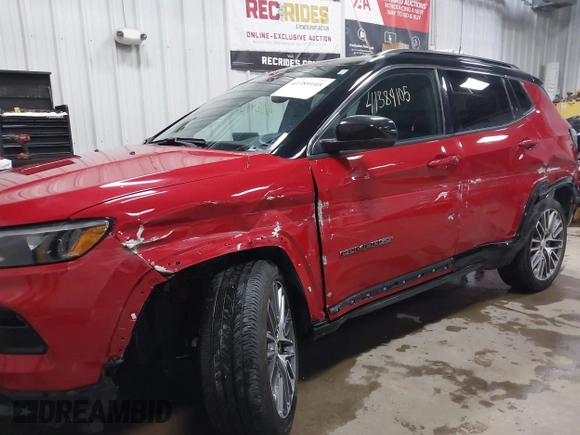 2023 Jeep Compass (RED) Edition with VIN 3C4NJDCN3PT524273, listed as a IAAI auction lot 41389105 with 10,453 mi miles and . Bid and sale history available at carsss.com. Image 6.