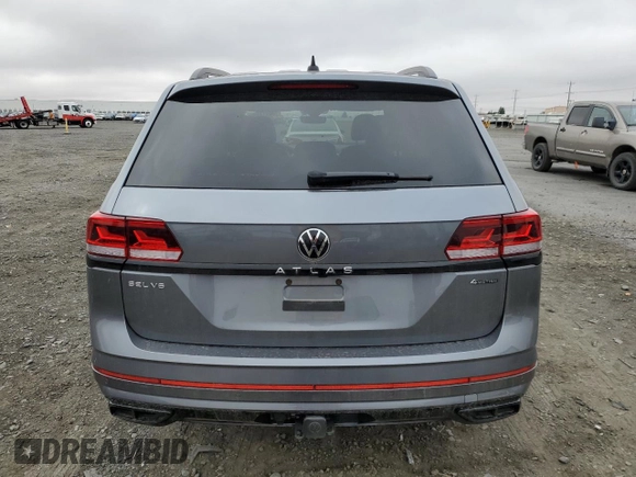 2023 Volkswagen Atlas SEL R-Line Black with VIN 1V2SR2CA0PC552989, listed as a Copart auction lot 78091744 with 37,644 mi miles and Salvage title. Bid and sale history available at DreamBid. Image 6.