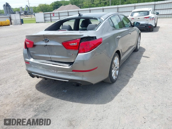 2015 Kia Optima SX Turbo with VIN 5XXGR4A62FG479575, listed as a IAAI auction lot 42357939 with 62,589 mi miles and . Bid and sale history available at DreamBid. Image 4.