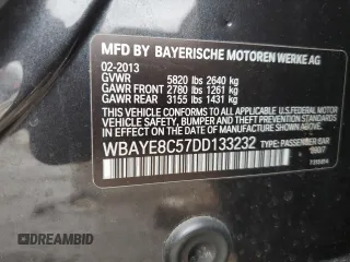 2013 BMW 7 Series 750Li z VIN WBAYE8C57DD133232, wystawiony jako Copart lot #86054494 z przebiegiem 118 438 mil mil oraz Szkoda całkowita • Salvage title. Historia ofert i sprzedaży dostępna na DreamBid. Obrazek 12.