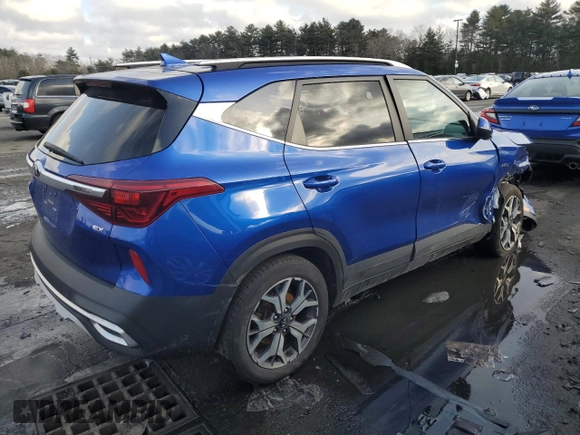 2021 Kia Seltos EX with VIN KNDERCAA1M7184575, listed as a Copart auction lot 46624955 with 37,404 mi miles and Salvage Title. Bid and sale history available at carsss.com. Image 3.