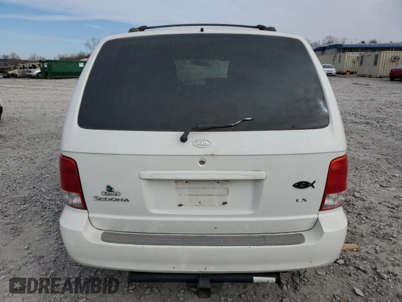 2002 Kia Sedona LX with VIN KNDUP131326320226, listed as a Copart auction lot 42018795 with 178,935 mi miles and Salvage Title. Bid and sale history available at carsss.com. Image 6.