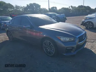 2014 Infiniti Q50 Hybrid Premium with VIN JN1AV7AR6EM700524, listed as a IAAI auction lot 41293930 with 1 mi miles. Bid and sale history available at carsss.com. Image 1.