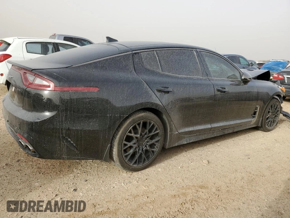 2020 Kia Stinger GT-Line with VIN KNAE15LA6L6086949, listed as a Copart auction lot 47809245 with 69,586 mi miles and Salvage Title. Bid and sale history available at DreamBid. Image 3.