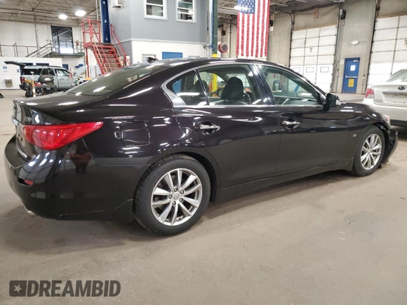 2014 Infiniti Q50 Sport with VIN JN1BV7AR7EM685181, listed as a Copart auction lot 54167635 with 108,768 mi miles and Salvage Title. Bid and sale history available at DreamBid. Image 3.