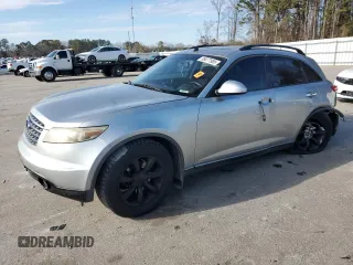 2004 Infiniti FX35 with VIN JNRAS08WX4X223618, listed as a Copart auction lot 89077985 with 0 mi miles and Salvage Title. Bid and sale history available at carsss.com. Image 1.
