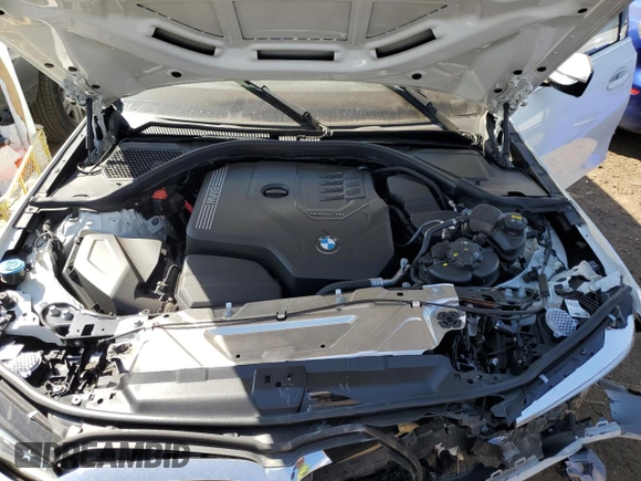 2021 BMW 3 Series 330i xDrive with VIN WBA5R7C03MFK49232, listed as a Copart auction lot 72746864 with 0 mi miles and Salvage Title. Bid and sale history available at carsss.com. Image 12.