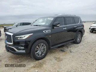 2019 Infiniti QX80 LUXE with VIN JN8AZ2NF1K9680688, listed as a Copart auction lot 45343605 with 72,727 mi miles and Salvage Title. Bid and sale history available at carsss.com. Image 1.