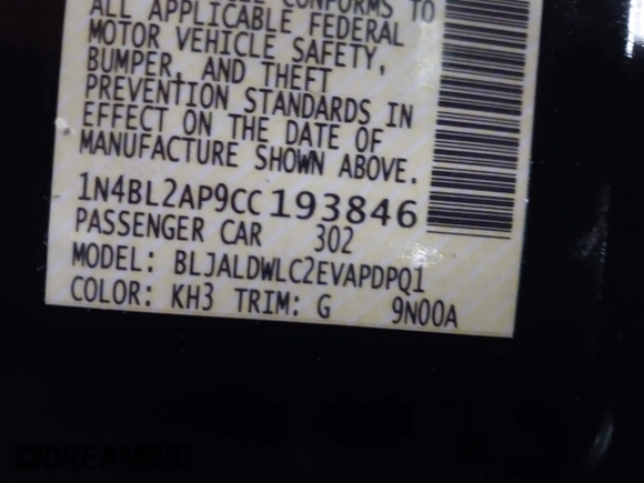 2012 Nissan Altima SR z VIN 1N4BL2AP9CC193846, wystawiony jako IAAI lot #42126067 z przebiegiem 137 470 mil mil oraz . Historia ofert i sprzedaży dostępna na DreamBid. Obrazek 9.