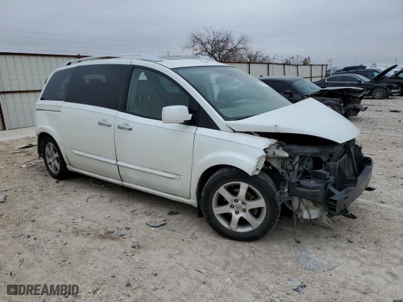 2008 Nissan Quest SE with VIN 5N1BV28U88N119650, listed as a Copart auction lot 84724794 with 0 mi miles and Salvage Title. Bid and sale history available at carsss.com. Image 4.