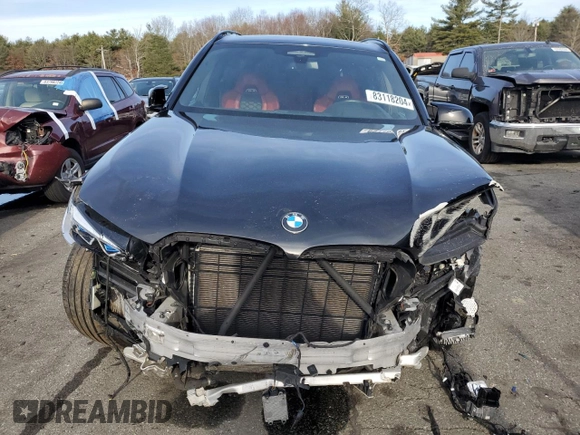 2020 BMW X5 M Competition with VIN 5YMJU0C00L9C64091, listed as a Copart auction lot 83118204 with 0 mi miles and Salvage Title. Bid and sale history available at carsss.com. Image 5.