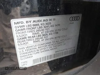 2018 Audi Q7 Prestige with VIN WA1VAAF79JD049196, listed as a IAAI auction lot 42307413 with 85,552 mi miles and . Bid and sale history available at DreamBid. Image 9.