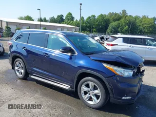 2015 Toyota Highlander Limited with VIN 5TDDKRFH5FS200858, listed as a IAAI auction lot 42587348 with 126,295 mi miles and . Bid and sale history available at DreamBid. Image 1.