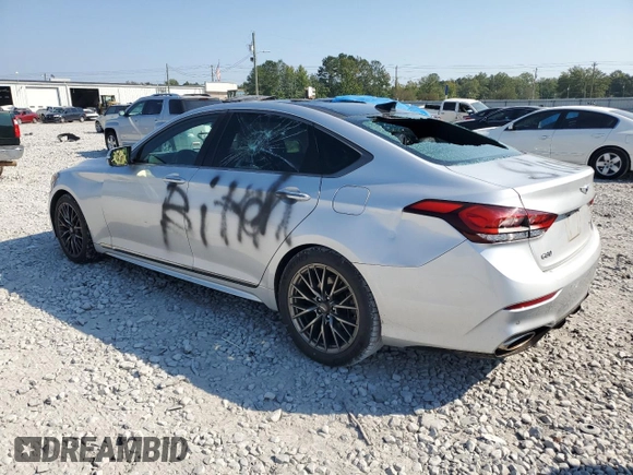 2019 Genesis G80 3.8L with VIN KMTFN4JE8KU322962, listed as a Copart auction lot 75185754 with 88,469 mi miles and Salvage Title. Bid and sale history available at carsss.com. Image 2.