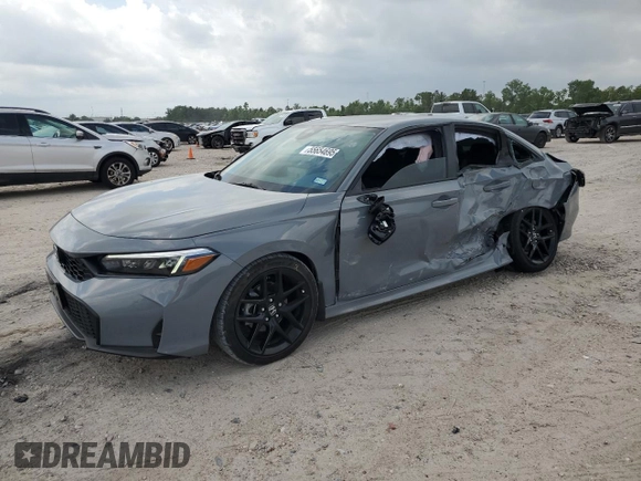 2025 Honda Civic Sport z VIN 2HGFE2F52SH563805, wystawiony jako Copart lot #55654695 z przebiegiem 3 026 mil mil oraz Szkoda całkowita • Salvage title. Historia ofert i sprzedaży dostępna na DreamBid. Obrazek 1.