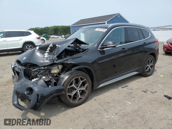 2018 BMW X1 xDrive28i with VIN WBXHT3C36J3H29952, listed as a Copart auction lot 59679285 with 75,220 mi miles and Salvage title. Bid and sale history available at DreamBid. Image 1.