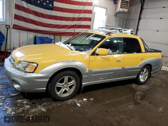 2003 Subaru Baja с VIN 4S4BT61C136104148, выставлен на аукционе Copart как лот 45051165 с пробегом 222 985 миль миль и Чистый • Clean title. История ставок и продаж доступна на DreamBid. Изображение 1.