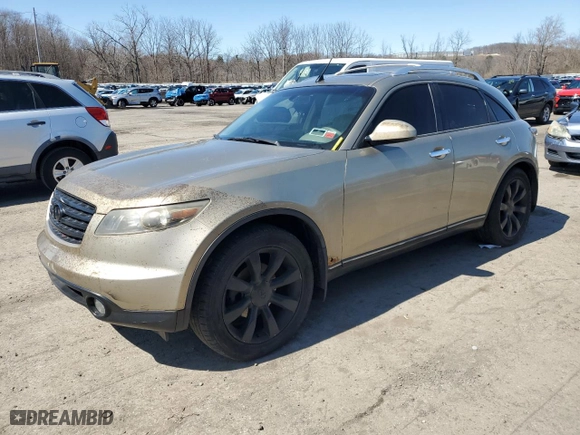 2005 Infiniti FX35 with VIN JNRAS08W15X203761, listed as a Copart auction lot 51369915 with NaN miles and Clean Title. Bid and sale history available at carsss.com. Image 1.