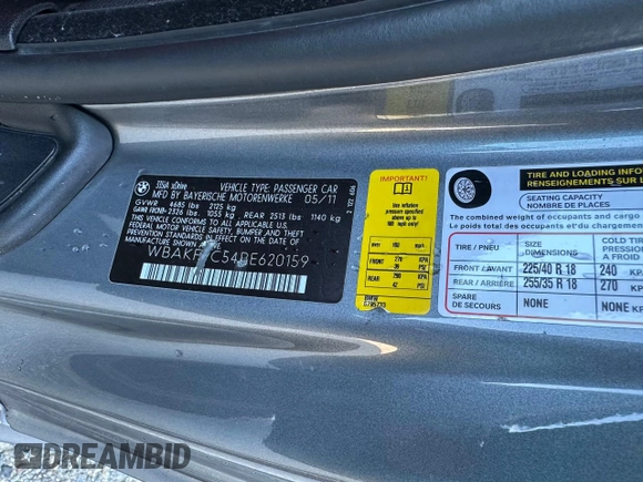 2011 BMW 3 Series 335i xDrive z VIN WBAKF9C54BE620159, wystawiony jako Copart lot #64338285 z przebiegiem 100 528 mil mil oraz Czysty tytuł • Clean title. Historia ofert i sprzedaży dostępna na DreamBid. Obrazek 10.