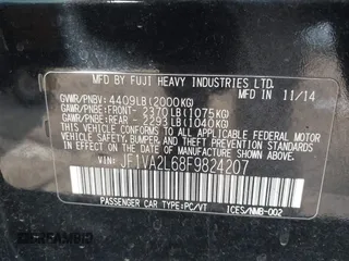 2015 Subaru WRX STI z VIN JF1VA2L68F9824207, wystawiony jako IAAI lot #41637409 z przebiegiem 95 332 mil mil oraz . Historia ofert i sprzedaży dostępna na DreamBid. Obrazek 9.