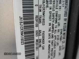2017 Nissan Rogue SL with VIN JN1BJ1CR7HW116023, listed as a Copart auction lot 46780605 with 29,006 mi miles and Salvage Title. Bid and sale history available at DreamBid. Image 12.