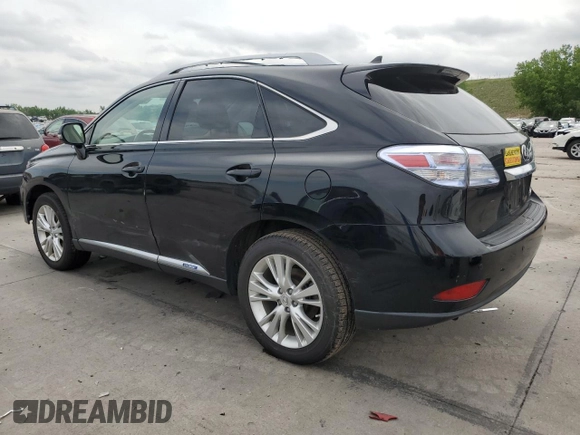 2012 Lexus RX 450h with VIN JTJBC1BA1C2046549, listed as a Copart auction lot 59637875 with 114,353 mi miles and Salvage title. Bid and sale history available at DreamBid. Image 2.