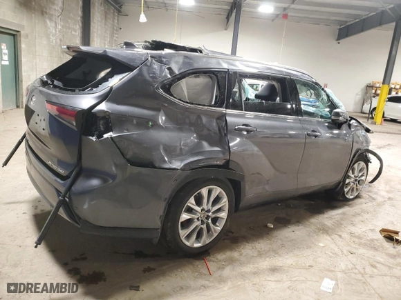 2023 Toyota Highlander L with VIN 5TDKDRBHXPS527572, listed as a Copart auction lot 49588745 with 0 mi miles and Salvage Title. Bid and sale history available at carsss.com. Image 3.