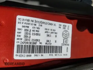 2005 Dodge Caravan SE z VIN 1D4GP24R15B126087, wystawiony jako Copart lot #58753005 z przebiegiem 216 010 mil mil oraz Szkoda całkowita • Salvage title. Historia ofert i sprzedaży dostępna na DreamBid. Obrazek 13.