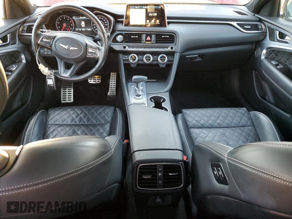 2019 Genesis G70 2.0T Advanced with VIN KMTG44LA6KU033399, listed as a Copart auction lot 73278344 with 52,598 mi miles and Salvage Title. Bid and sale history available at carsss.com. Image 8.