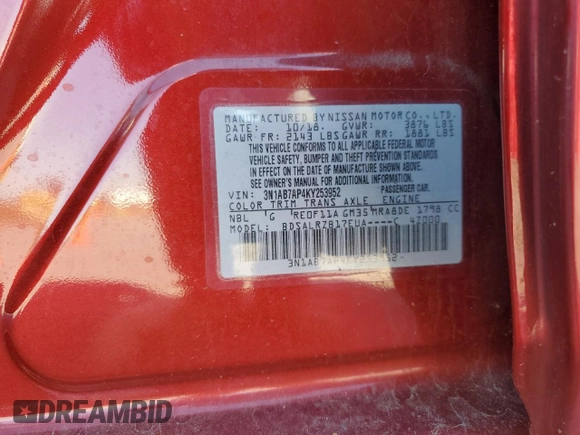 2019 Nissan Sentra SR with VIN 3N1AB7AP4KY253952, listed as a Copart auction lot 55971085 with 84,135 mi miles and Salvage Title. Bid and sale history available at DreamBid. Image 12.
