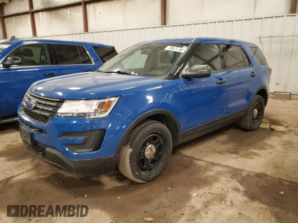 2019 Ford Police Interceptor Utility z VIN 1FM5K8AT2KGB15728, wystawiony jako Copart lot #47269075 z przebiegiem 101 595 mil mil oraz Czysty tytuł • Clean title. Historia ofert i sprzedaży dostępna na DreamBid. Obrazek 1.