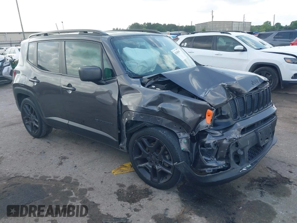 2021 Jeep Renegade Latitude with VIN ZACNJCBB0MPM51753, listed as a IAAI auction lot 42168640 with 42,741 mi miles and . Bid and sale history available at DreamBid. Image 1.
