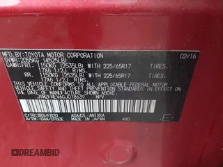 2016 Toyota RAV4 LE z VIN JTMZFREV6GJ078639, wystawiony jako IAAI lot #41891971 z przebiegiem 154 929 mil mil oraz . Historia ofert i sprzedaży dostępna na DreamBid. Obrazek 9.
