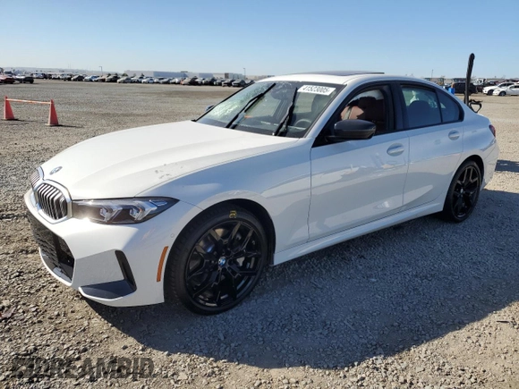 2025 BMW 3 Series 330i with VIN 3MW69CW08S8F09459, listed as a Copart auction lot 41523005 with 520 mi miles and Salvage Title. Bid and sale history available at carsss.com. Image 1.