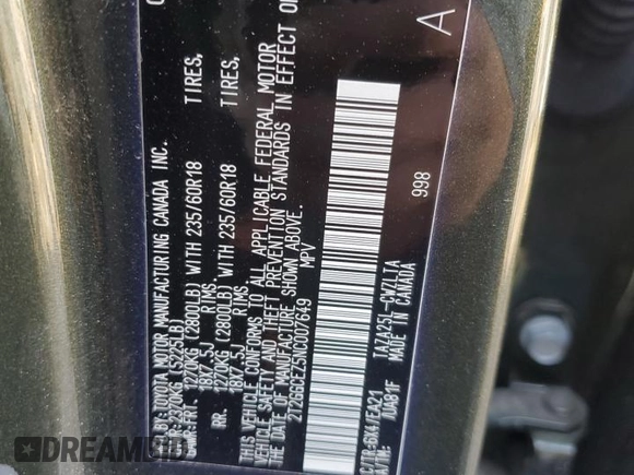 2022 Lexus NX 350 Premium z VIN 2T2GGCEZ5NC007649, wystawiony jako Copart lot #66188924 z przebiegiem 6 178 mil mil oraz Szkoda całkowita • Salvage title. Historia ofert i sprzedaży dostępna na DreamBid. Obrazek 13.