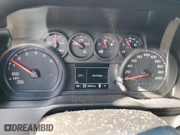 2021 GMC Sierra 1500 with VIN 1GTR9AEK3MZ360815, listed as a Copart auction lot 48519405 with 30,310 mi miles and Salvage Title. Bid and sale history available at DreamBid. Image 9.