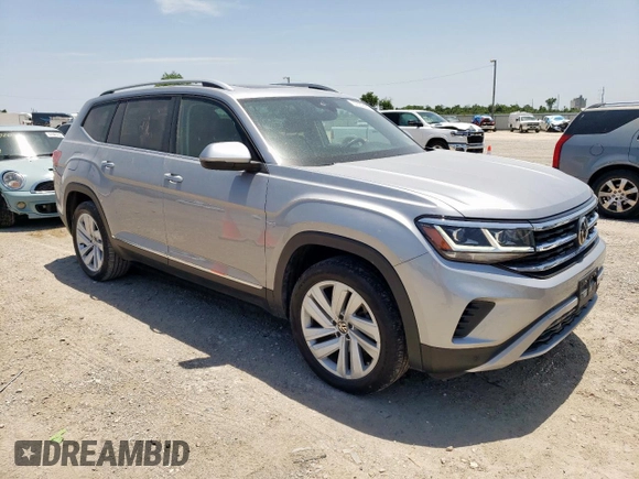 2021 Volkswagen Atlas SEL with VIN 1V2BR2CA1MC594888, listed as a Copart auction lot 57557435 with 38,124 mi miles and Clean title. Bid and sale history available at DreamBid. Image 4.