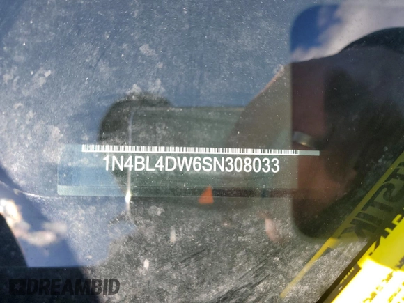 2025 Nissan Altima SV with VIN 1N4BL4DW6SN308033, listed as a Copart auction lot 45289345 with Not Provided miles and Salvage Title. Bid and sale history available at DreamBid. Image 13.