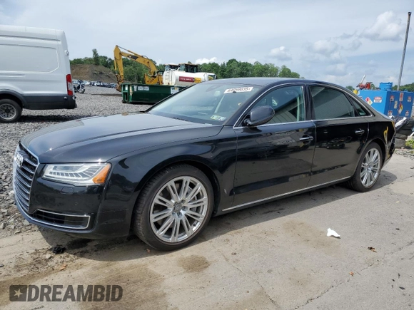 2015 Audi A8 3.0T with VIN WAU3GAFD0FN036465, listed as a Copart auction lot 64069035 with 100,149 mi miles and Salvage title. Bid and sale history available at DreamBid. Image 1.