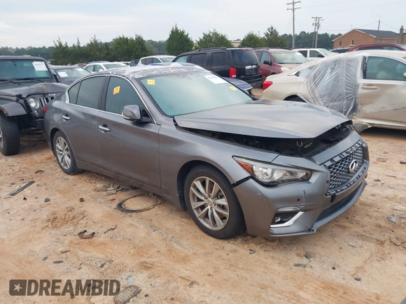 2021 Infiniti Q50 3.0t LUXE with VIN JN1EV7BP9MM700224, listed as a IAAI auction lot 40405893 with 62,531 mi miles. Bid and sale history available at carsss.com. Image 1.