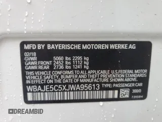 2018 BMW 5 Series 540i with VIN WBAJE5C5XJWA95613, listed as a Copart auction lot 50079745 with 82,773 mi miles and Clean Title. Bid and sale history available at carsss.com. Image 12.