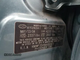 2004 Hyundai Sonata GLS with VIN KMHWF35H94A082671, listed as a Copart auction lot 82191124 with 76,275 mi miles and Salvage Title. Bid and sale history available at carsss.com. Image 12.