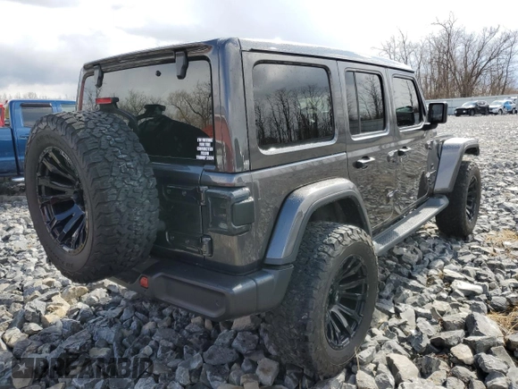 2022 Jeep Wrangler Unlimited Sahara with VIN 1C4HJXEN9NW191371, listed as a Copart auction lot 44553585 with 38,167 mi miles and Salvage title. Bid and sale history available at DreamBid. Image 3.