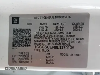 2020 Chevrolet Colorado 2WD LT с VIN 1GCGSCEN8L1170135, выставлен на аукционе Copart как лот 85768994 с пробегом 117 382 миль миль и Списание • Salvage title. История ставок и продаж доступна на DreamBid. Изображение 12.