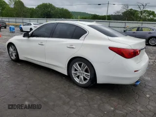 2015 Infiniti Q50 with VIN JN1BV7AP7FM356450, listed as a Copart auction lot 54594765 with 136,096 mi miles and Salvage title. Bid and sale history available at DreamBid. Image 2.